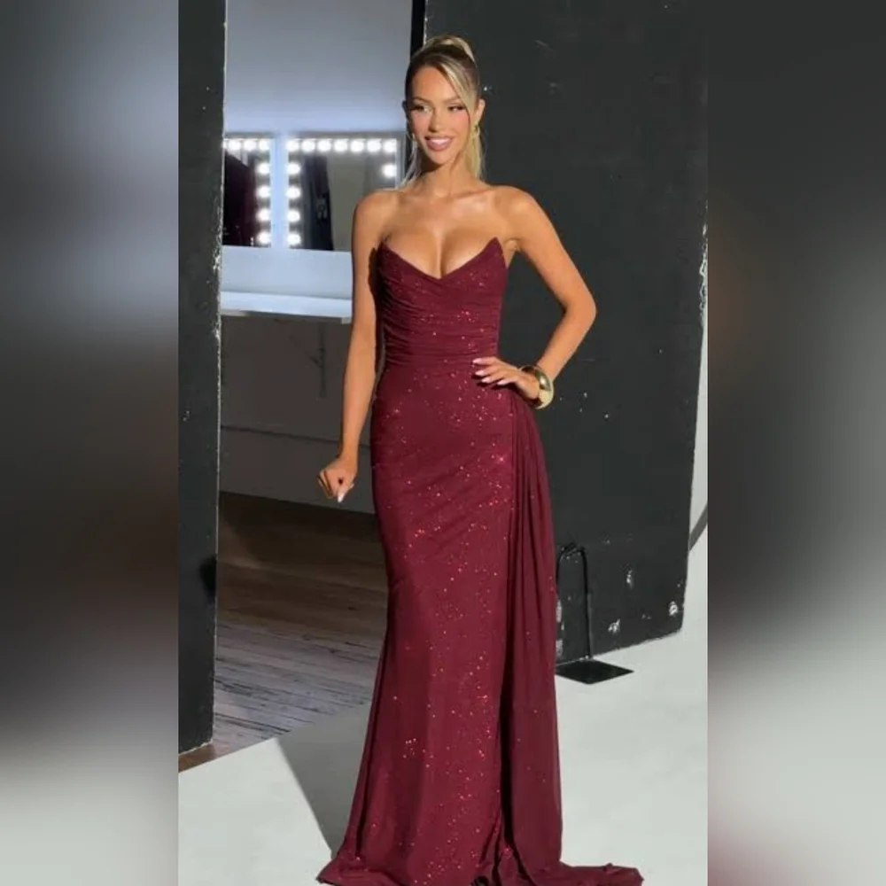 Babyboo Ashika Maxi Dress Wine Sparkle sz Medium with Agnes Shawl Wine Sparkle - Picture 3 of 13